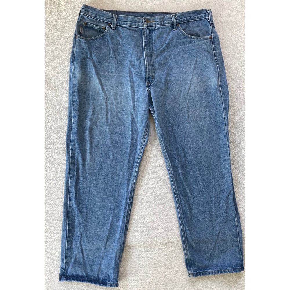 Carhartt Men 42x30 Relaxed Fit Denim Jeans Blue B160 STW 2008 Vintage Holes Fade